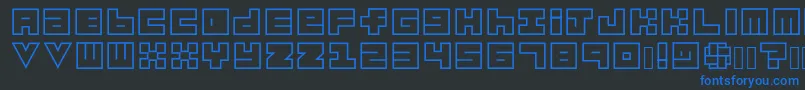 Habesha Blocks OUTLINES Font – Blue Fonts on Black Background