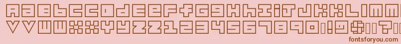 Habesha Blocks OUTLINES Font – Brown Fonts on Pink Background
