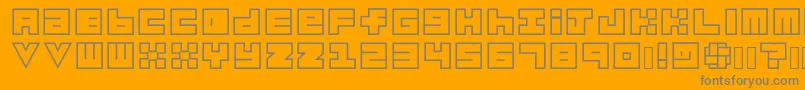 fuente Habesha Blocks OUTLINES – Fuentes Grises Sobre Fondo Naranja