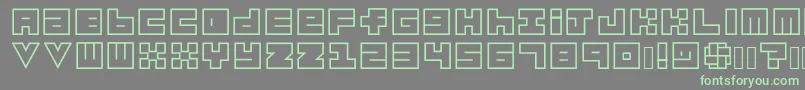 Habesha Blocks OUTLINES Font – Green Fonts on Gray Background