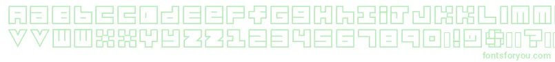 Habesha Blocks OUTLINES Font – Green Fonts on White Background