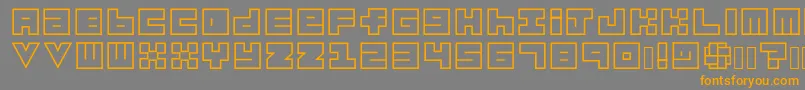 Шрифт Habesha Blocks OUTLINES – оранжевые шрифты на сером фоне