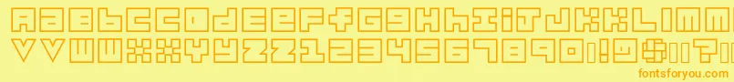 fuente Habesha Blocks OUTLINES – Fuentes Naranjas Sobre Fondo Amarillo