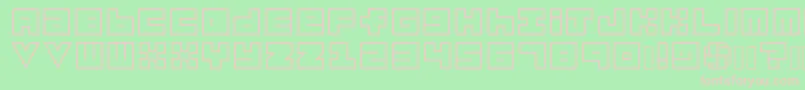 Habesha Blocks OUTLINES Font – Pink Fonts on Green Background