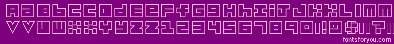 Habesha Blocks OUTLINES Font – Pink Fonts on Purple Background