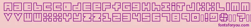 Habesha Blocks OUTLINES Font – Purple Fonts on Pink Background