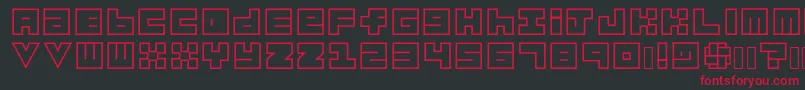 Fonte Habesha Blocks OUTLINES – fontes vermelhas em um fundo preto