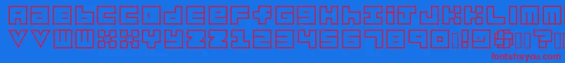 Habesha Blocks OUTLINES Font – Red Fonts on Blue Background