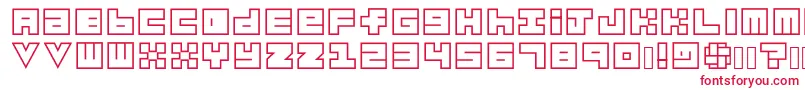 フォントHabesha Blocks OUTLINES – 赤い文字