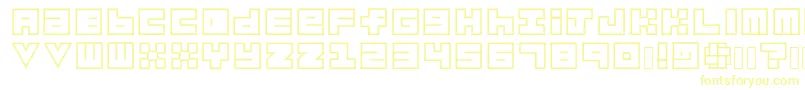 Habesha Blocks OUTLINES Font – Yellow Fonts on White Background