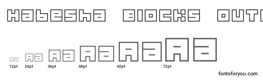 Размеры шрифта Habesha Blocks OUTLINES