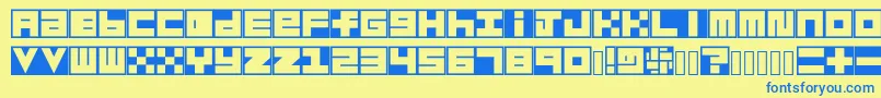 Шрифт Habesha Blocks – синие шрифты на жёлтом фоне