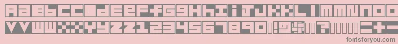 フォントHabesha Blocks – ピンクの背景に灰色の文字