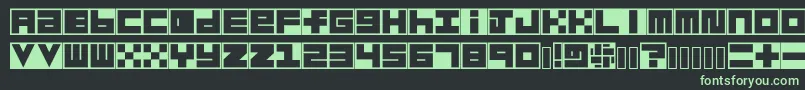 Habesha Blocks Font – Green Fonts on Black Background