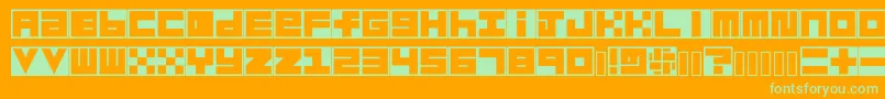 Habesha Blocks Font – Green Fonts on Orange Background