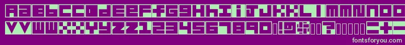 Habesha Blocks-fontti – vihreät fontit violetilla taustalla