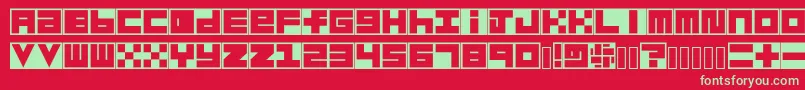 フォントHabesha Blocks – 赤い背景に緑の文字