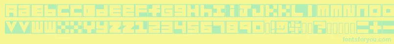 Habesha Blocks Font – Green Fonts on Yellow Background