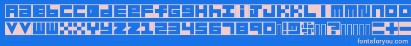 Habesha Blocks Font – Pink Fonts on Blue Background