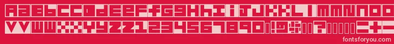 Habesha Blocks Font – Pink Fonts on Red Background