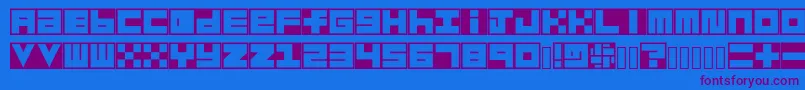 Habesha Blocks Font – Purple Fonts on Blue Background