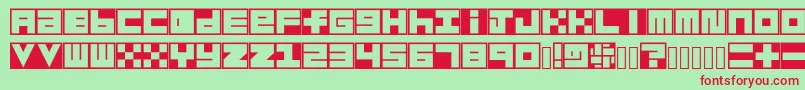 Habesha Blocks Font – Red Fonts on Green Background