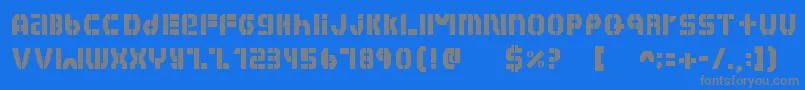 HabeshaSTENCIL Font – Gray Fonts on Blue Background