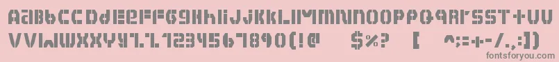 HabeshaSTENCIL Font – Gray Fonts on Pink Background