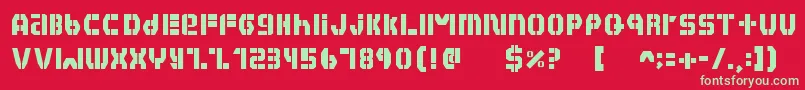 HabeshaSTENCIL Font – Green Fonts on Red Background