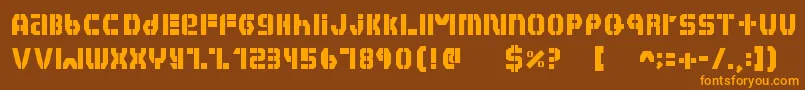 HabeshaSTENCIL Font – Orange Fonts on Brown Background