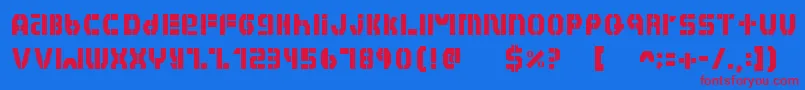 HabeshaSTENCIL Font – Red Fonts on Blue Background