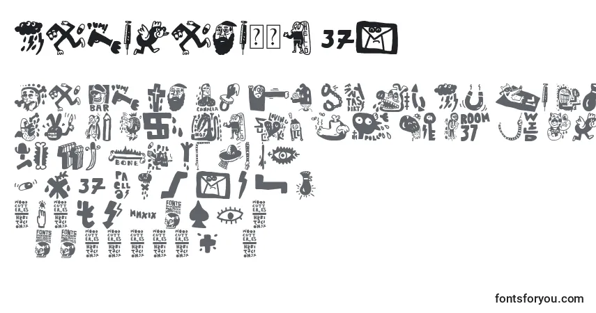 A fonte HabitaciРІn 37 – alfabeto, números, caracteres especiais