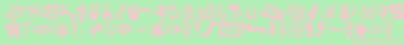 フォントHabitaciРІn 37 – 緑の背景にピンクのフォント