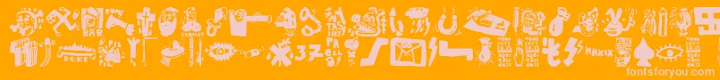HabitaciРІn 37 Font – Pink Fonts on Orange Background