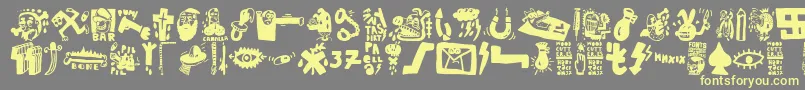 HabitaciРІn 37 Font – Yellow Fonts on Gray Background