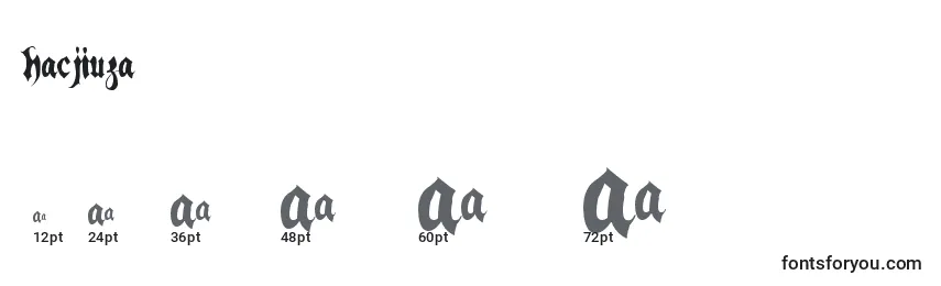 Размеры шрифта Hacjiuza (128816)