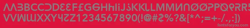 hacka   -Schriftart – Graue Schriften auf rotem Hintergrund