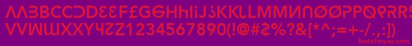 hacka   -Schriftart – Rote Schriften auf violettem Hintergrund