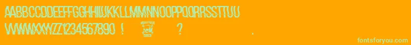 hackerchaos Font – Green Fonts on Orange Background