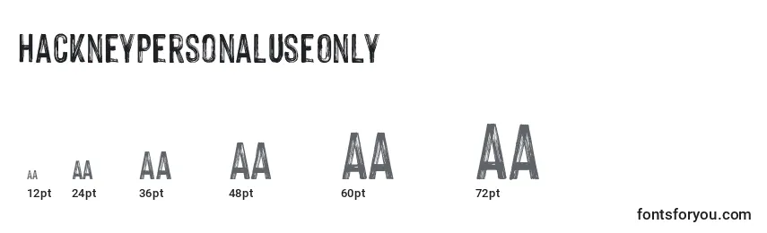 HackneyPersonalUseOnly Font Sizes