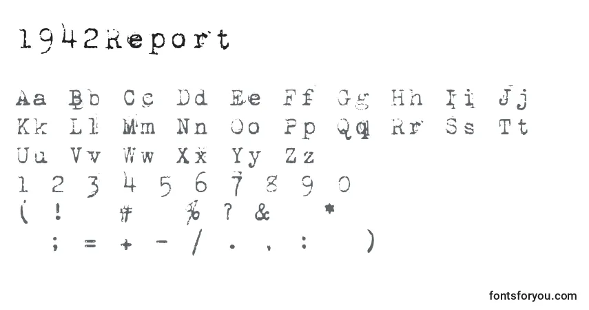 A fonte 1942Report – alfabeto, números, caracteres especiais