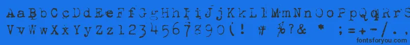 Шрифт 1942Report – чёрные шрифты на синем фоне