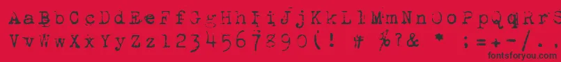 1942Report-Schriftart – Schwarze Schriften auf rotem Hintergrund
