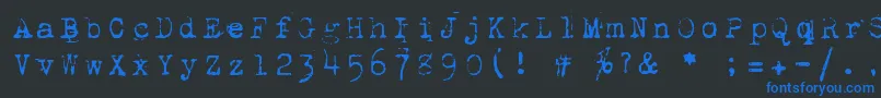 Шрифт 1942Report – синие шрифты на чёрном фоне