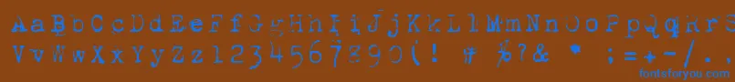 Шрифт 1942Report – синие шрифты на коричневом фоне