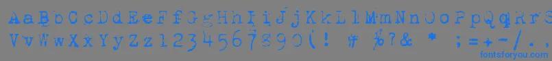 1942Report Font – Blue Fonts on Gray Background