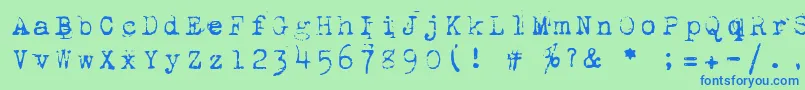 Шрифт 1942Report – синие шрифты на зелёном фоне