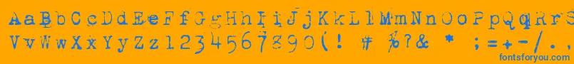 Шрифт 1942Report – синие шрифты на оранжевом фоне
