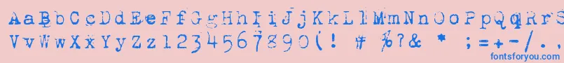 1942Report Font – Blue Fonts on Pink Background