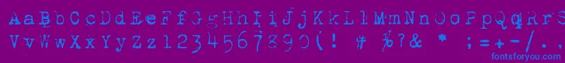 1942Report Font – Blue Fonts on Purple Background